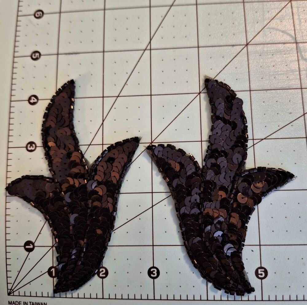 Lot of 5 Different Black Sequin and/or Beaded Applique Sets